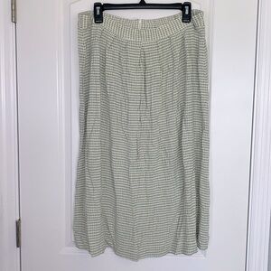 Jessica Howard Vintage Sage Green and White Midi Skirt